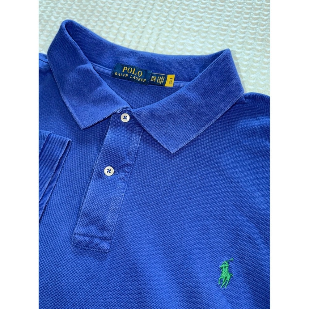 Polo Ralph Lauren Polo Shirt Mens 3XB Blue Short Sleeve Mesh Cotton Pony Logo